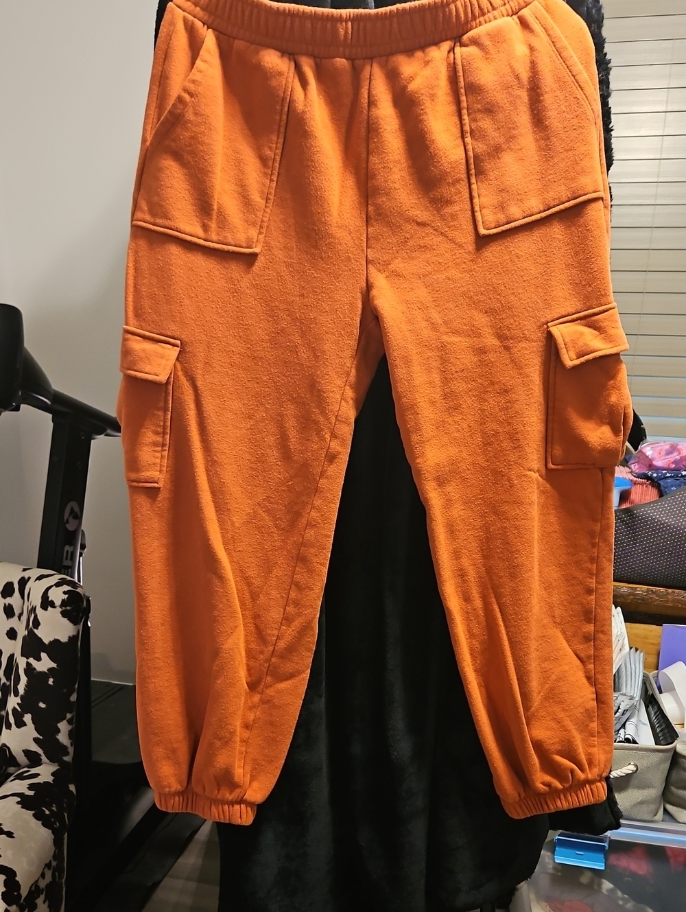 Double Zero Orange Cargo Joggers with Utility Pockets